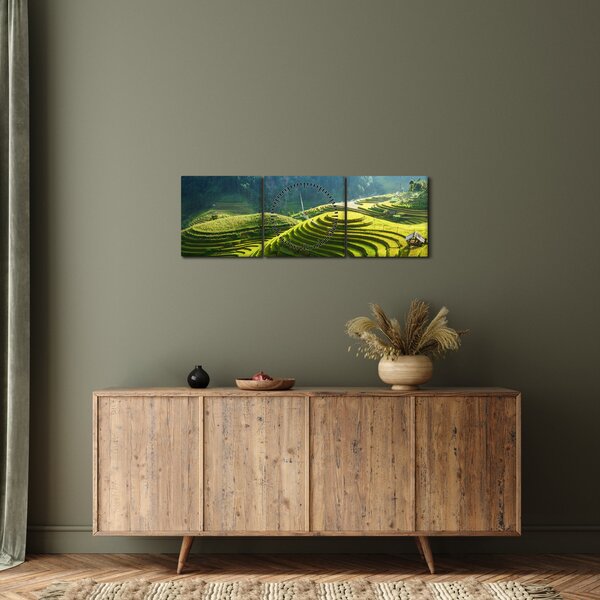 Obraz - Koncert rýžových teras (s hodinami) (90x30 cm)