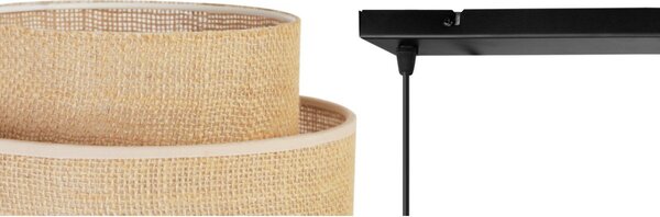 Závěsné svítidlo Boho, 2x jutové stínítko, (výběr ze 2 barev konstrukce)