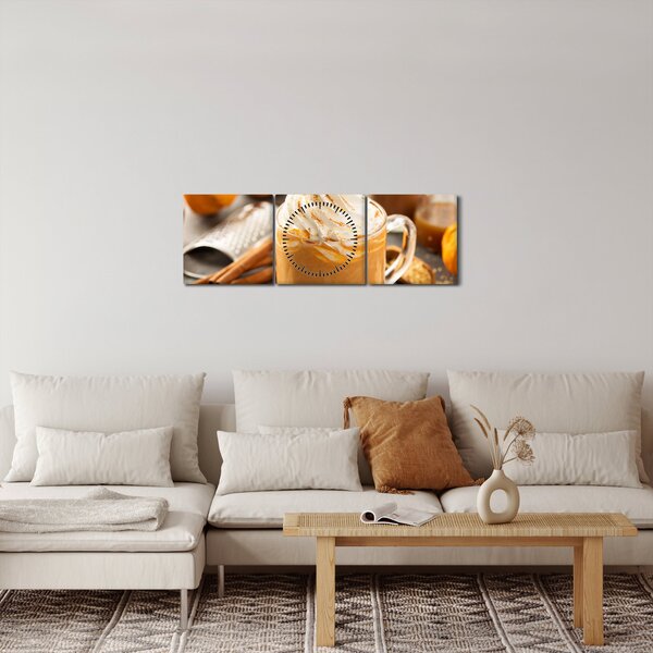 Obraz - Dýňové latte (s hodinami) (90x30 cm)