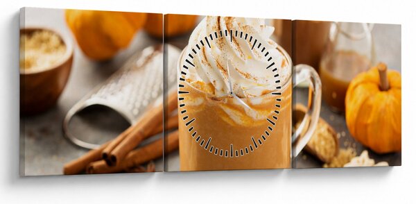 Obraz - Dýňové latte (s hodinami) (90x30 cm)