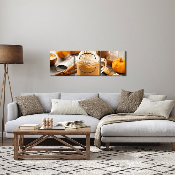 Obraz - Dýňové latte (s hodinami) (90x30 cm)