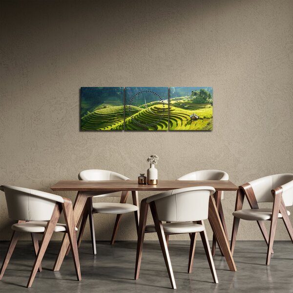 Obraz - Koncert rýžových teras (s hodinami) (90x30 cm)