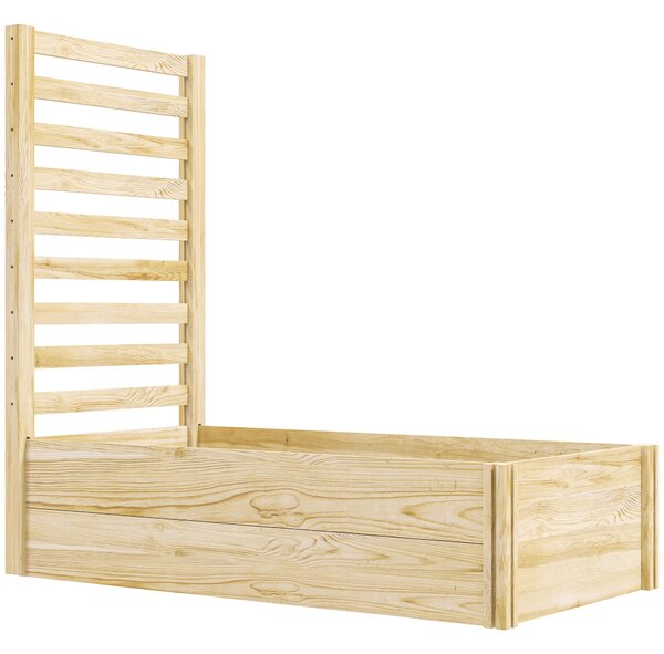 Outsunny Čtvercový dřevěný zahradní květináč s treláží 115 x 60 x 110 cm v přírodním dřevě | Aosom