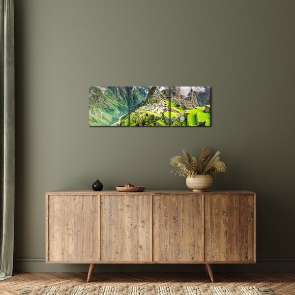Obraz - Machu Picchu (s hodinami) (90x30 cm)