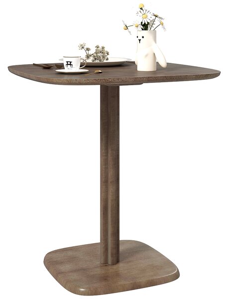 HOMCOM Jídelní stůl pro 4 osoby moderní design kuchyňský stůl s dřevěným povrchem, 70 x 70 cm, hnědý | Aosom