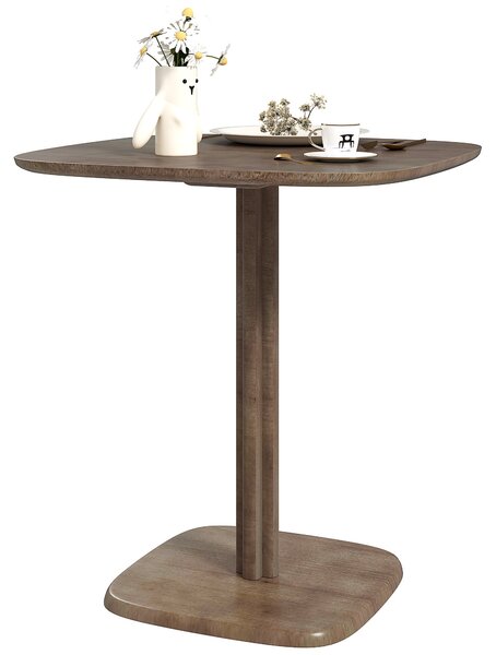 HOMCOM Jídelní stůl pro 4 osoby moderní design kuchyňský stůl s dřevěným povrchem, 70 x 70 cm, hnědý | Aosom