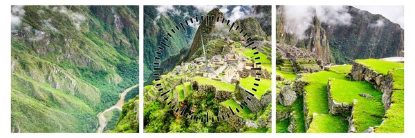 Obraz - Machu Picchu (s hodinami) (90x30 cm)