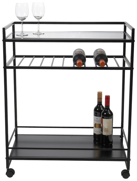 SERVÍROVACÍ VOZÍK, černá, 70/37/86 cm - Barové vozíky, Online Only