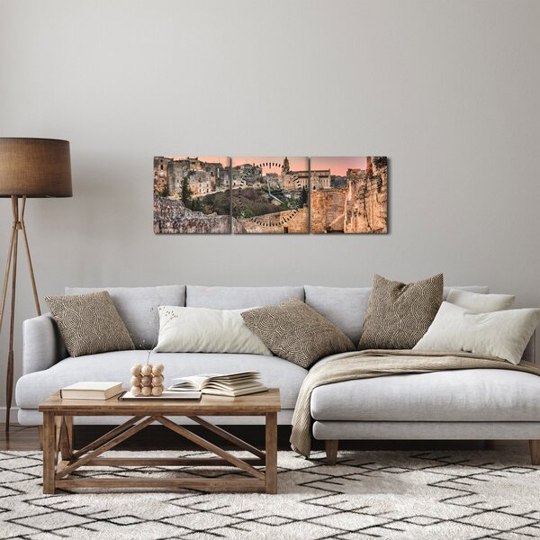 Obraz - Gravina in Puglia, Itálie (s hodinami) (90x30 cm)
