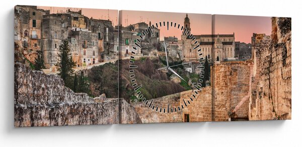 Obraz - Gravina in Puglia, Itálie (s hodinami) (90x30 cm)