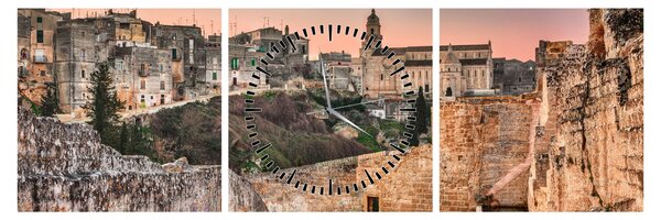 Obraz - Gravina in Puglia, Itálie (s hodinami) (90x30 cm)