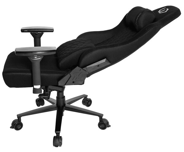 Herní křeslo Ultradesk Throne – kov, látka, černá, nosnost 150 kg