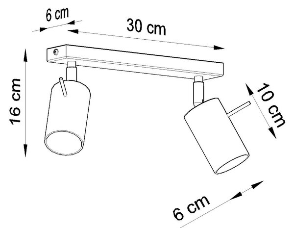 Sollux Lighting Stropní svítidlo RING 2 černé