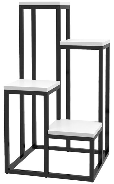 Outsunny Stojan na rostliny s 4 policemi různých výšek - 34 x 34 x 66 cm | Aosom