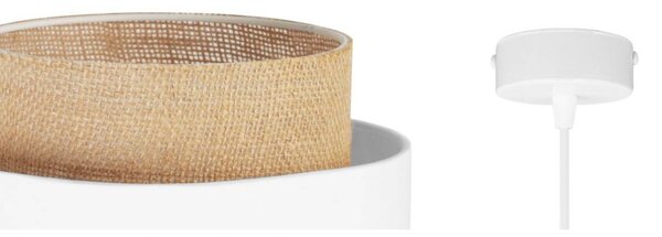 Závěsné svítidlo Boho, 1x jutové/bílé textilní stínítko