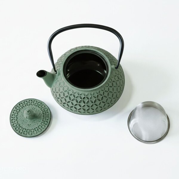 Litinová čajová konvice s filtrem SABI, 1000 ml, zelená