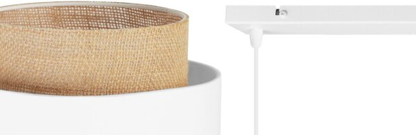 Závěsné svítidlo Boho, 2x jutové/bílé textilní stínítko