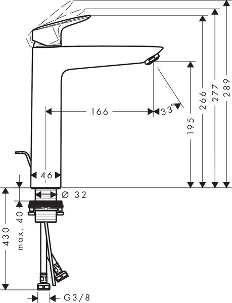Hansgrohe Logis umyvadlová baterie stojící chrom 71095000