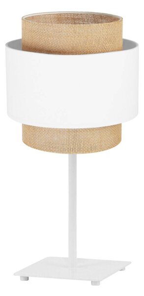 Stolní lampa BOHO, 1x jutové/bílé textilní stínítko