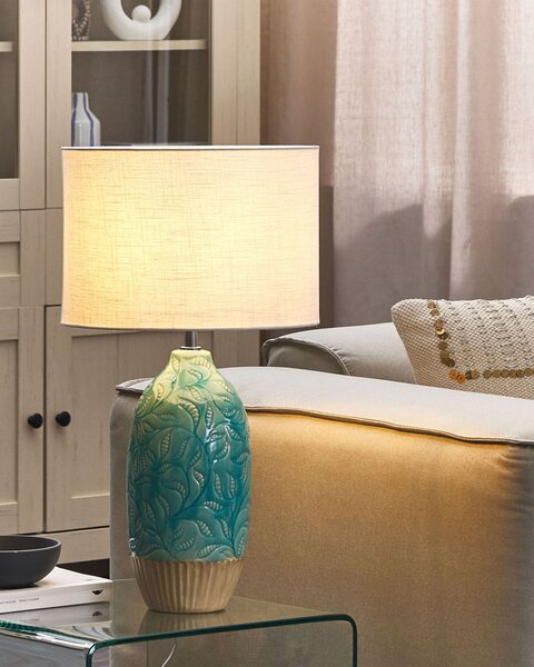 Stolní lampa ATABA Keramika Tyrkysová