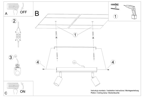 Sollux Lighting Stropní svítidlo VERDO 2 bílé