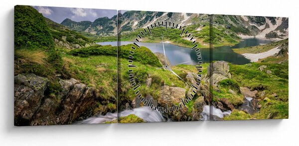 Obraz - Pohled na horu Rila (s hodinami) (90x30 cm)