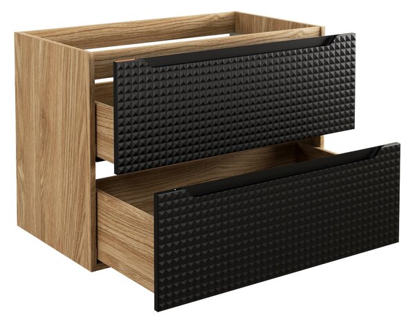 Comad Koupelnová skříňka pod umyvadlo Luxor Black 80 černá/dub olejovaný