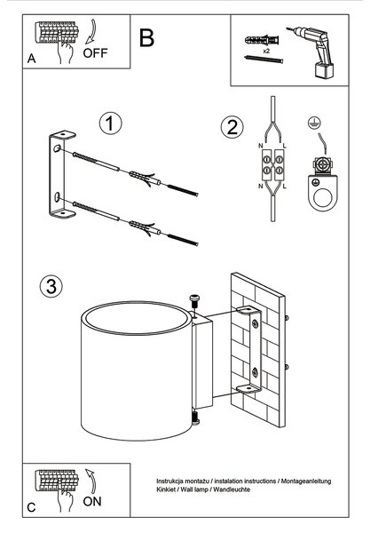 Sollux Lighting Nástěnné svítidlo ORBIS 1 zlaté