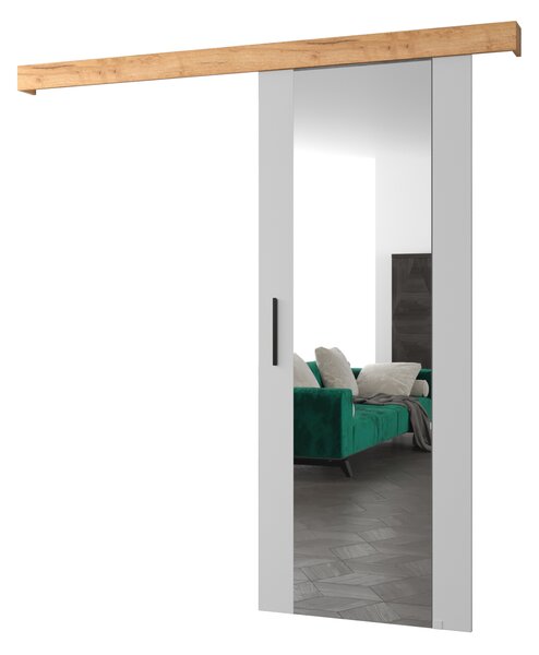 Posuvné dveře 90 cm Sharlene II (bílá matná + craft zlatý + černá) (se zrcadlem). 1043642