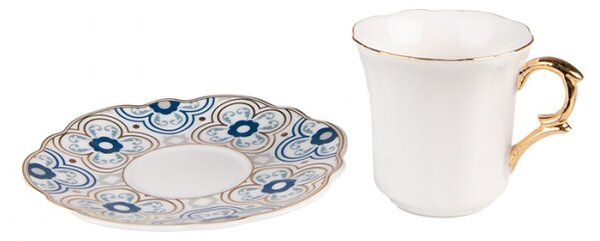 Bílý porcelánový šálek s barevným podšálkem Tasse – 95 ml