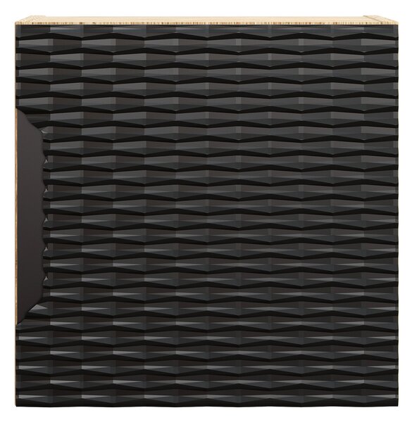 Comad Koupelnová skříňka závěsná horní Qubik Ocean Black 35 černá/dub olejovaný