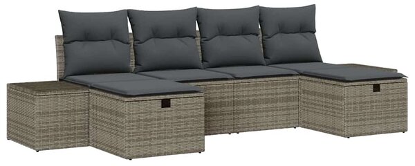 Sada zahradních pohovek 6 ks Šedá polyratan 3359418