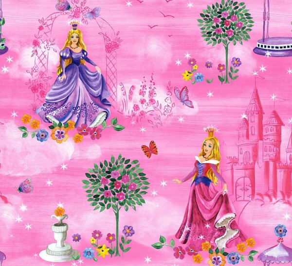 Dekorační látka SOFT Princezny - růžová bez obšití 150