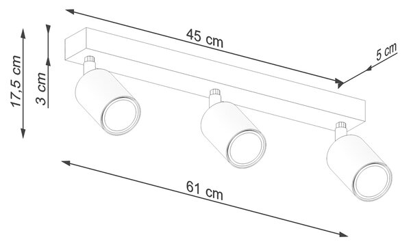 Sollux Lighting Stropní svítidlo VERDO 3L bílé