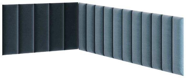 Čalouněný nástěnný panel QUADRATTA 20x50 cm, modrý Barva: Modrá