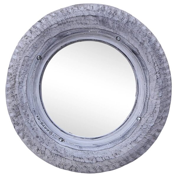 Zrcadlo bílé 50 cm masivní recyklovaná pneumatika kaučuk
