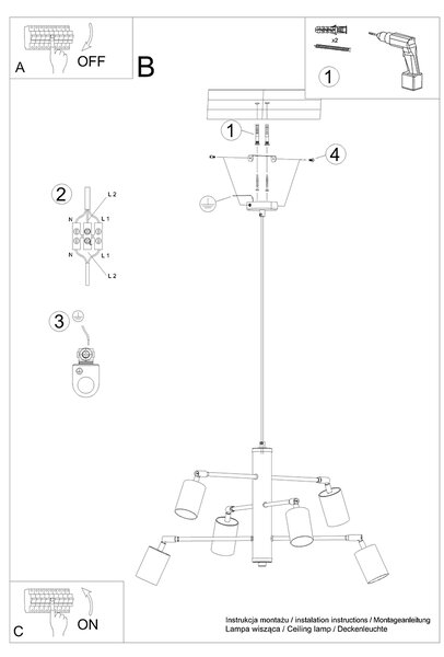 Sollux Lighting Lustr LEMMI 6 černý