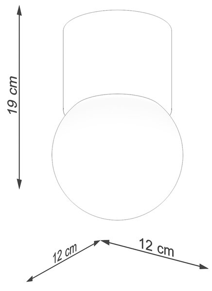 Stropní svítidlo Boomo, 1x bílé skleněné stínítko, dřevo, (19 cm)