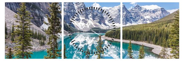 Obraz - Národní park Banff (s hodinami) (90x30 cm)