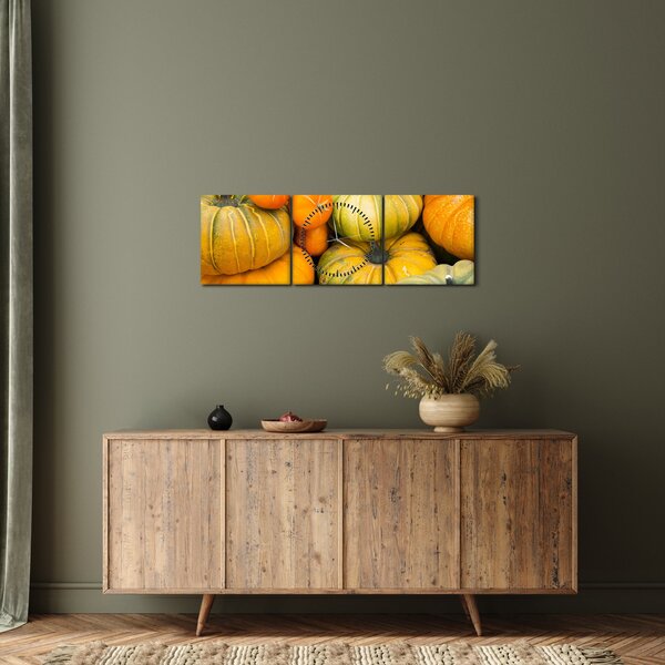 Obraz - Podzimní dýně (s hodinami) (90x30 cm)
