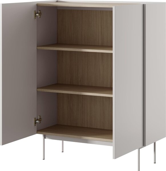 Komoda, prádelník Kelowna KD97 - kašmír, dub - šířka 97 cm, výška 122 cm, hloubka 37 cm