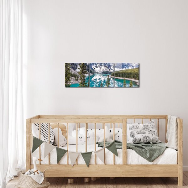 Obraz - Národní park Banff (s hodinami) (90x30 cm)