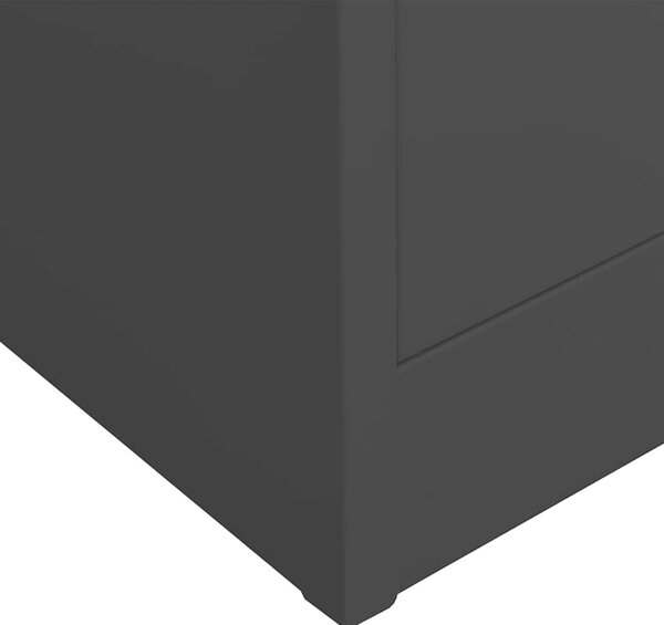 Kancelářská skříň černá 90 x 40 x 180 cm ocel 335948
