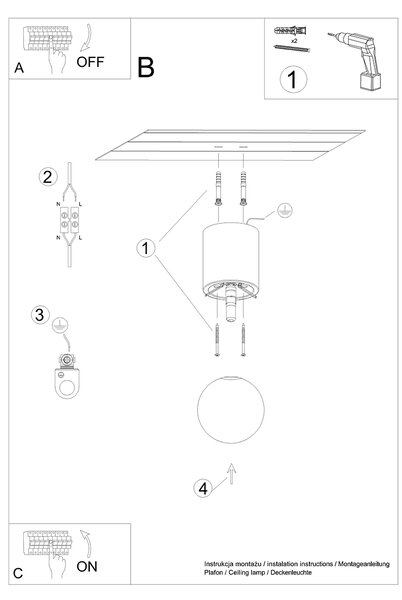 Sollux Lighting Stropní svítidlo BOOMO 12