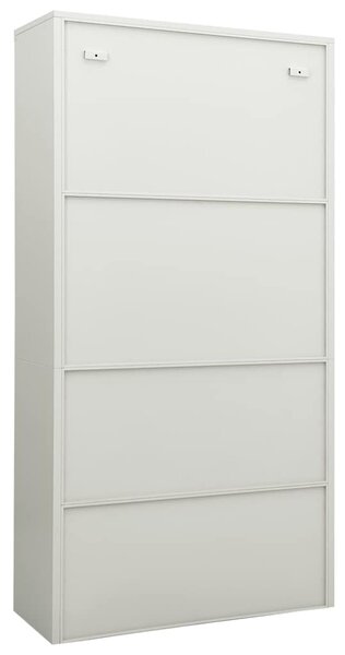Kancelářská skříň světle šedá 90 x 40 x 180 cm ocel 335947