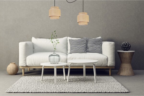 Závěsné svítidlo Boho Spider, 2x jutové stínítko, (výběr ze 2 barev konstrukce)