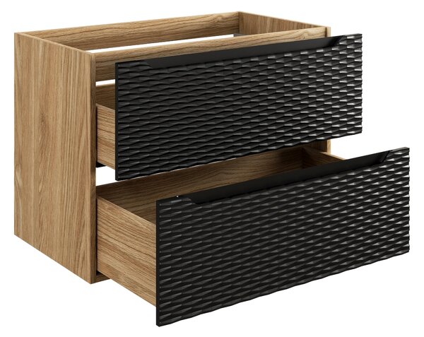 Comad Koupelnová skříňka pod umyvadlo Ocean Black 80 černá/dub olejovaný