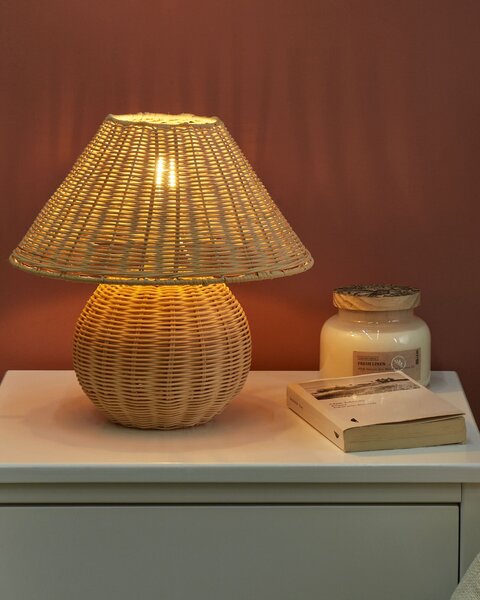 Stolní lampa CINDER Ratan Přírodní