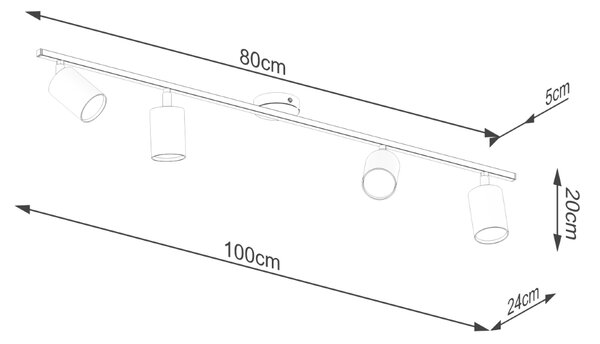 Sollux Lighting Stropní svítidlo LEMMI 4L bílé