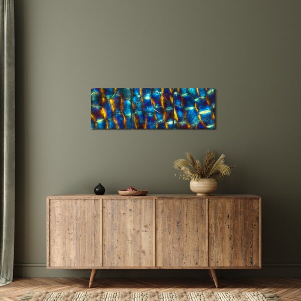 Obraz - Buněčná stěna (s hodinami) (90x30 cm)